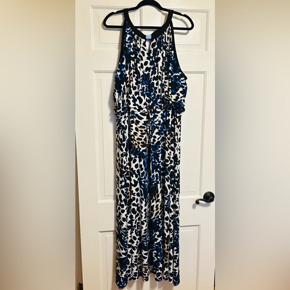 Calvin Klein Black and White Animal Print Dress